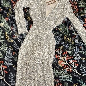 Beautiful silver sequined ball gown in perfect condition